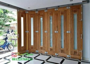 Pintu Sliding Garasi Kayu Jati Panjang 4.5 Meter