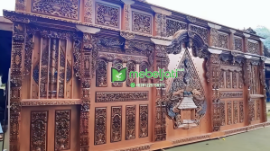 Model Gebyok Ukir 3 Dimensi Terbaru Pintu Motif Gunungan Wayang