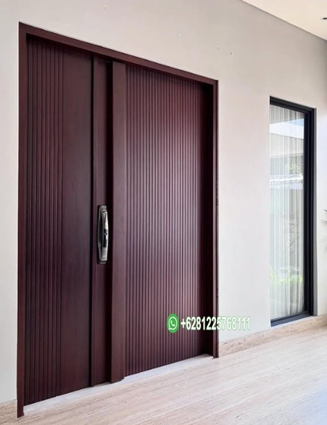 Jual Pintu Kayu Jati Minimalis Modern Custom Ukuran