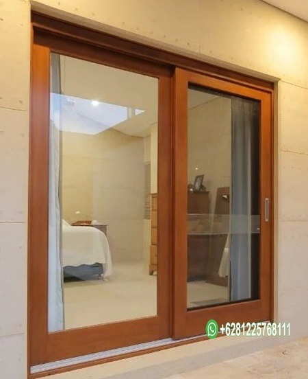 Pintu Balkon Kayu Jati Minimalis Jepara